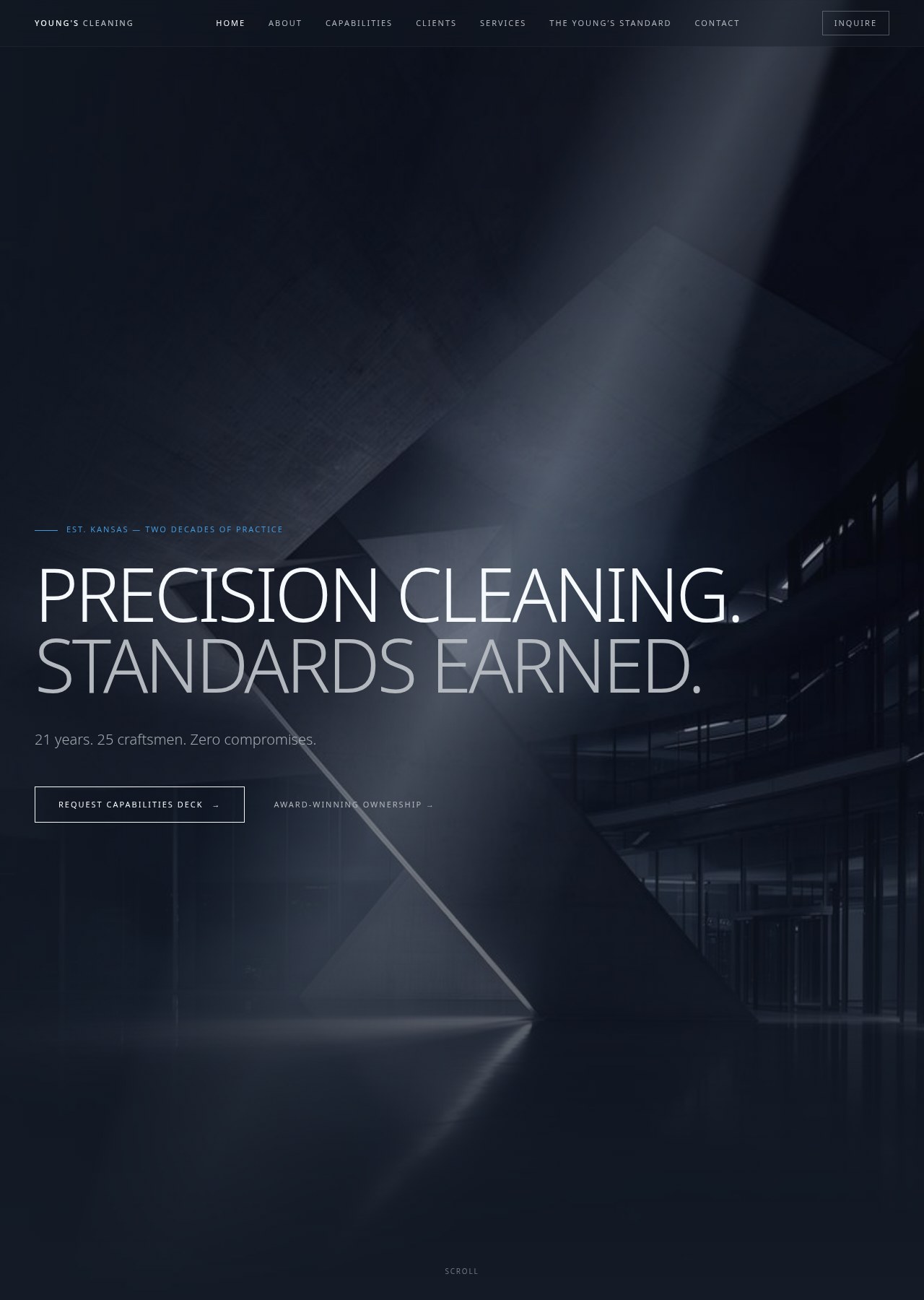 Website design for Young's Cleaning